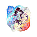 Holographic Anime Girl Sticker, Magical Chibi Vinyl Decal, Cute Kawaii Star Wand Sticker, Moon Laptop Journal Gift