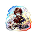 Holographic Book Boy Sticker, Adventure Reader Chibi Vinyl Decal, Cute Fantasy Map Sticker, Bookish Laptop Kindle Gift